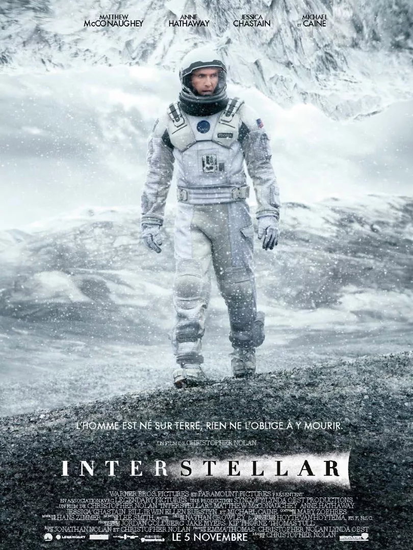 Affiche du film Interstellar pour la nuit science fiction du cinéma LUX en Janvier 2026