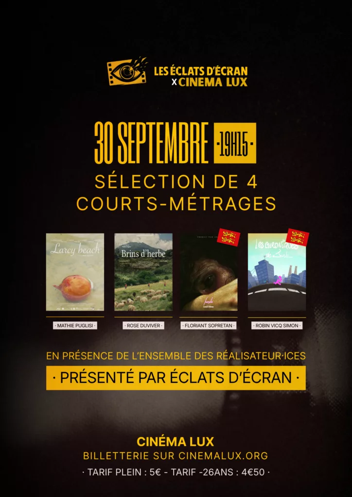 Les Éclats d’Écran Normands – Sélection de 4 courts-métrages